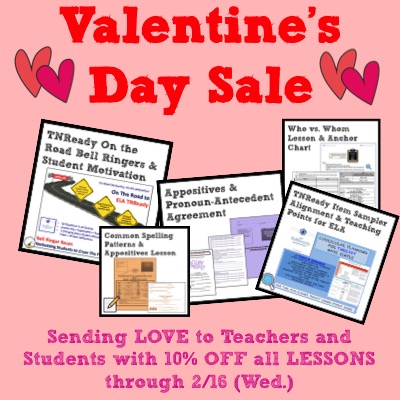 Image of Middle School Writer's Valentine's Day Sale